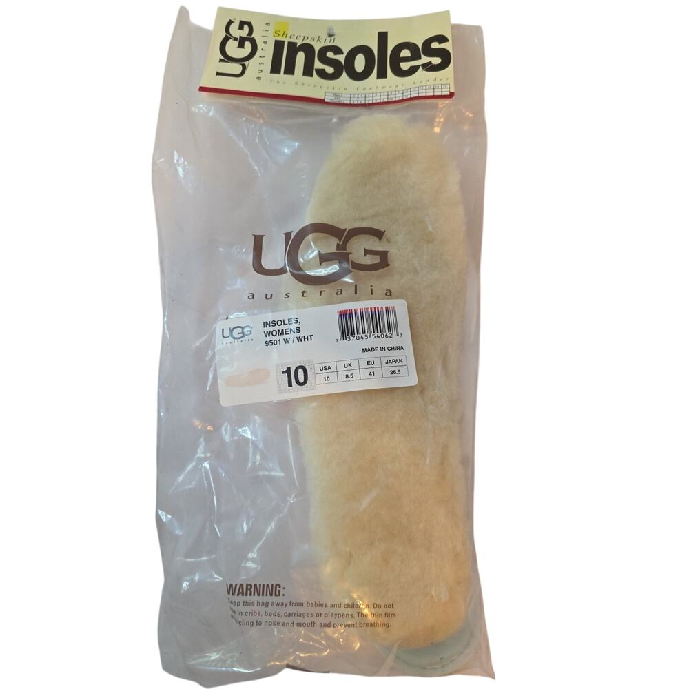 UGG Women’s Natural Sheepskin Insoles Foam Cushioned Size 10